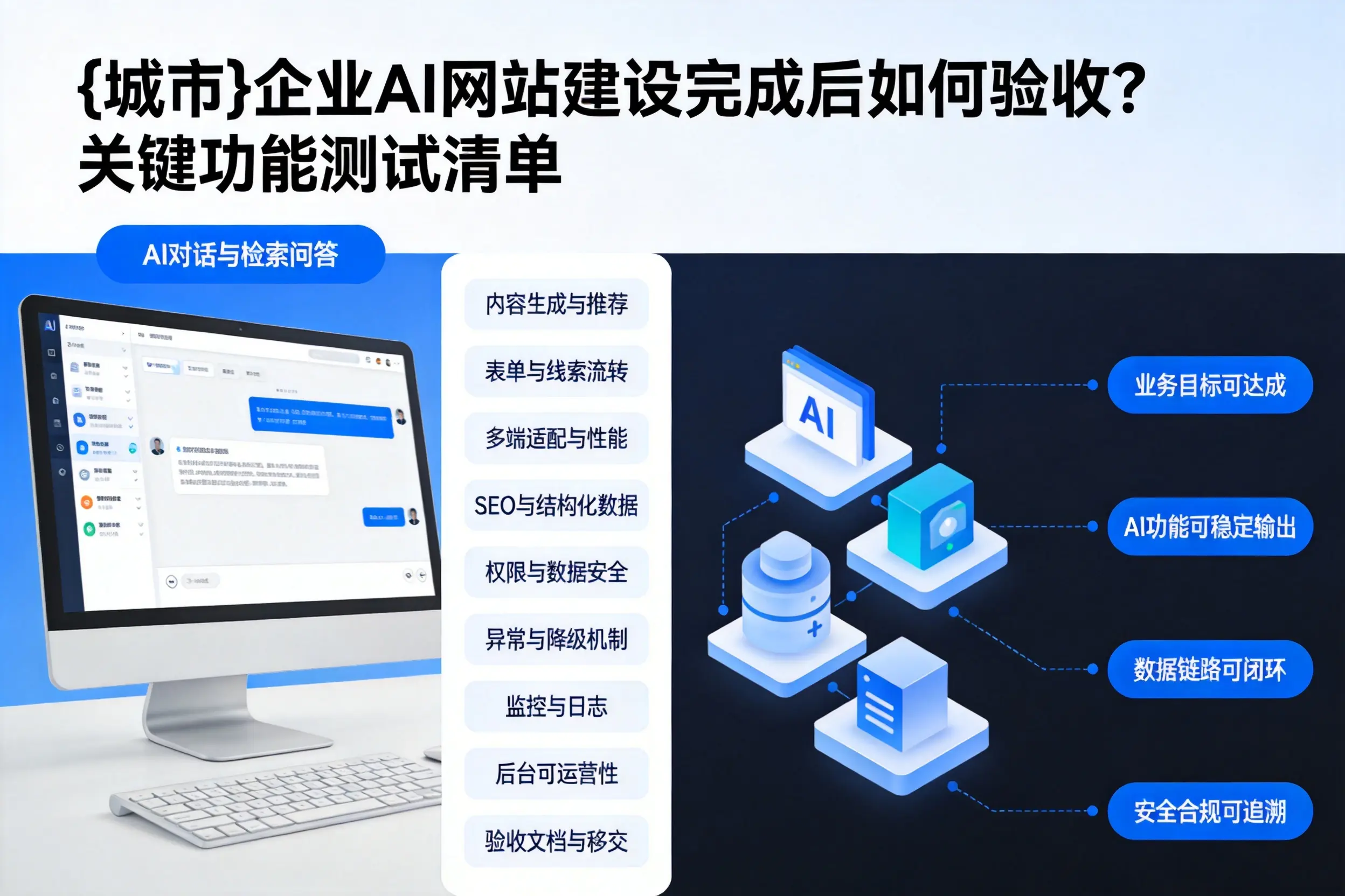 安顺企业AI网站建设完成后如何验收？关键功能测试清单