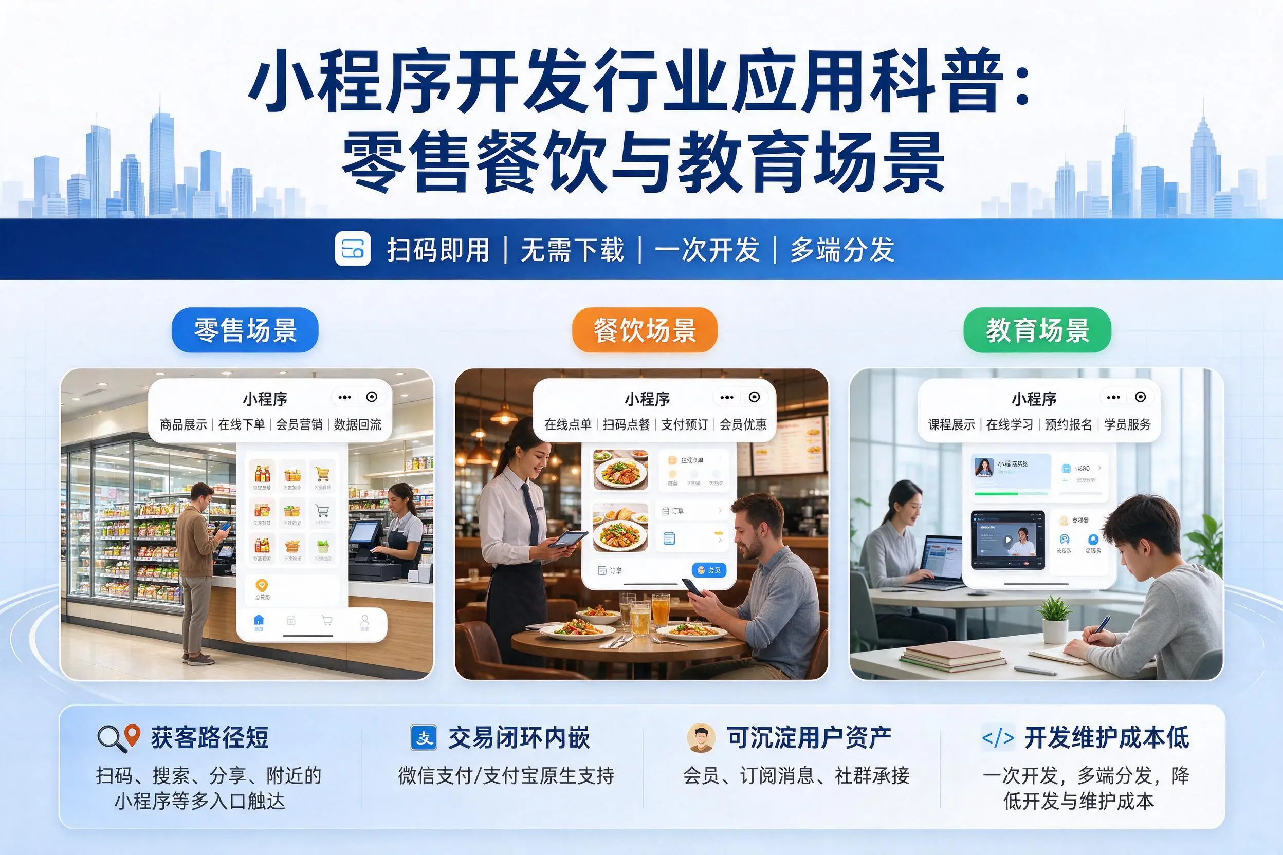 安顺小程序开发行业应用科普：零售餐饮与教育场景