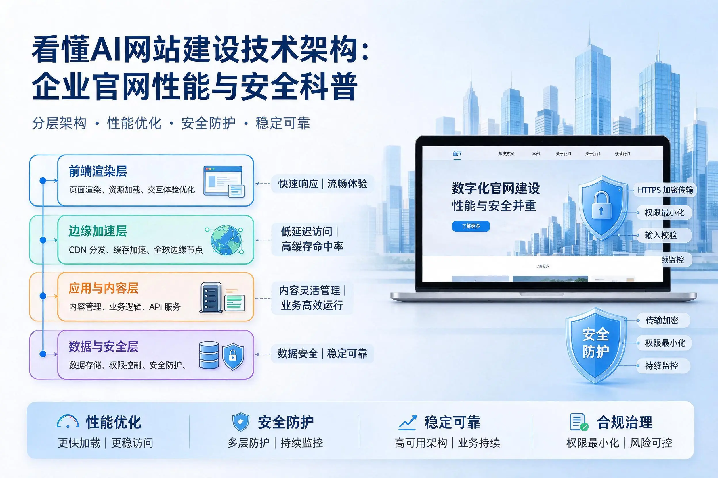 看懂AI网站建设技术架构:安顺企业官网性能与安全科普